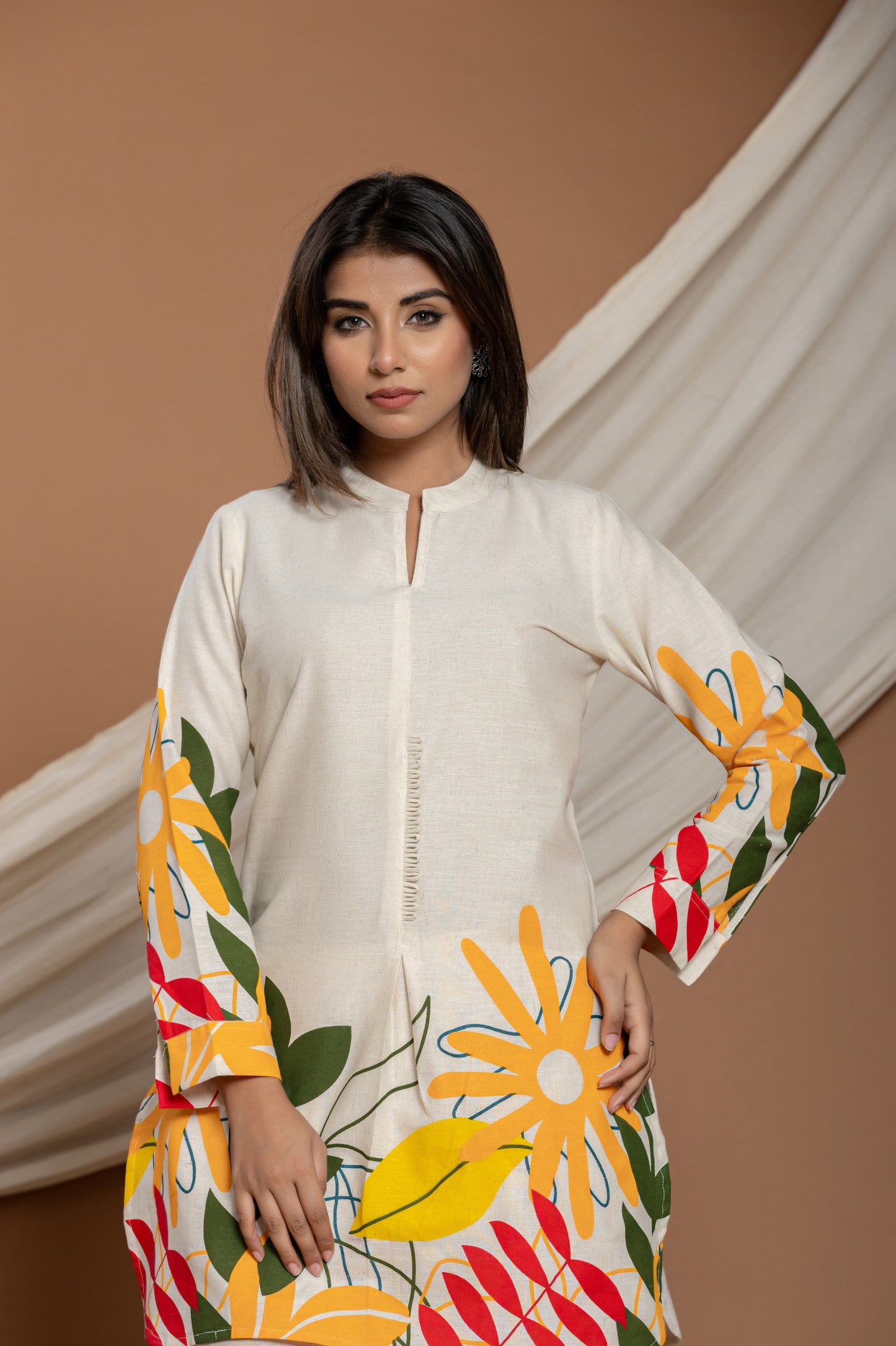 Multi-Color Floral Printed Cotton Co-ord Set | Stylish 2-Piece Outfit
