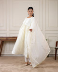 Noor Ivory Chikankari Anarkali Suit Set