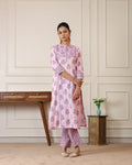 Blush Bloom Printed Kurta Pant Set
