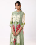 Sage Bloom Floral Printed Straight Kurta