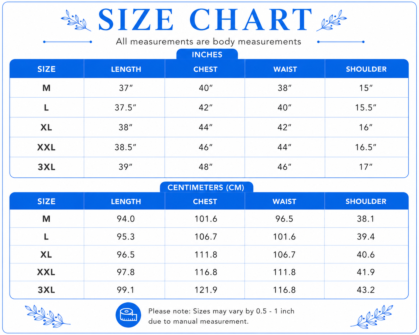 Size chart